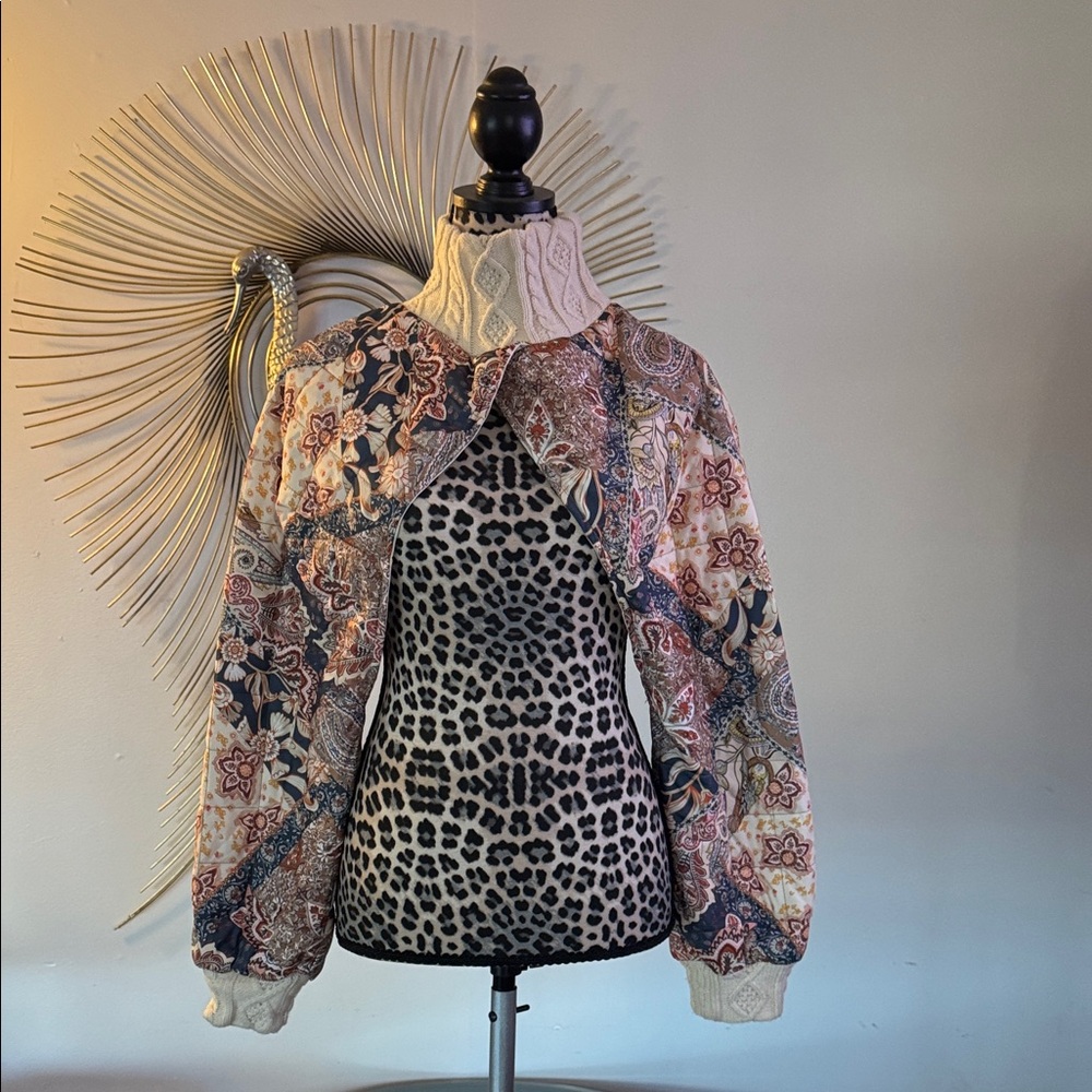 House of Harlow Floral Quilted pullover Bolero Jacket